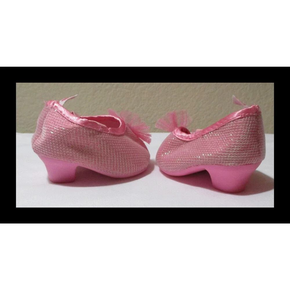 Build A Bear Workshop Pink Sparkle Heels with Tulle & Rhinestone